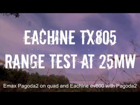 Eachine TX805 Long Range test at 25 & 200 mW  from Bangood