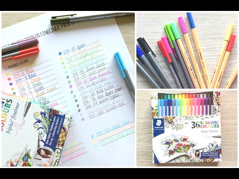 Staedtler Triplus Fineliners (36 pack) [review, swatches & comparison Stabilo]