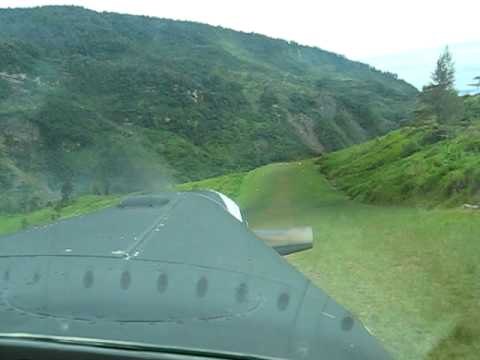 PC-6 Porter flying in Indonesia short field sloping takeoff