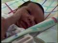 One Month old baby saying Hi
