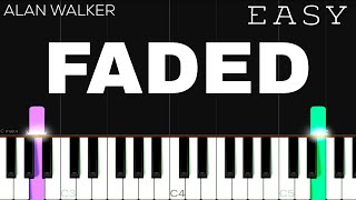 Alan Walker - Faded  EASY Piano Tutorial