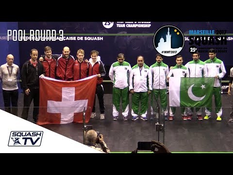 Squash: Switzerland v Pakistan - Men's World Team Champs 2017 - Rd of 16 Highlights