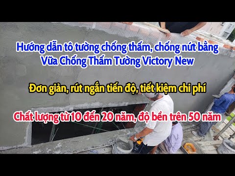 Hướng dẫn tô tường chống thấm, chống nứt chân chim bằng Vữa chống thấm tường Victory New