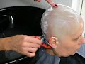 Nicolina head shaving and 80ies perming! Look!