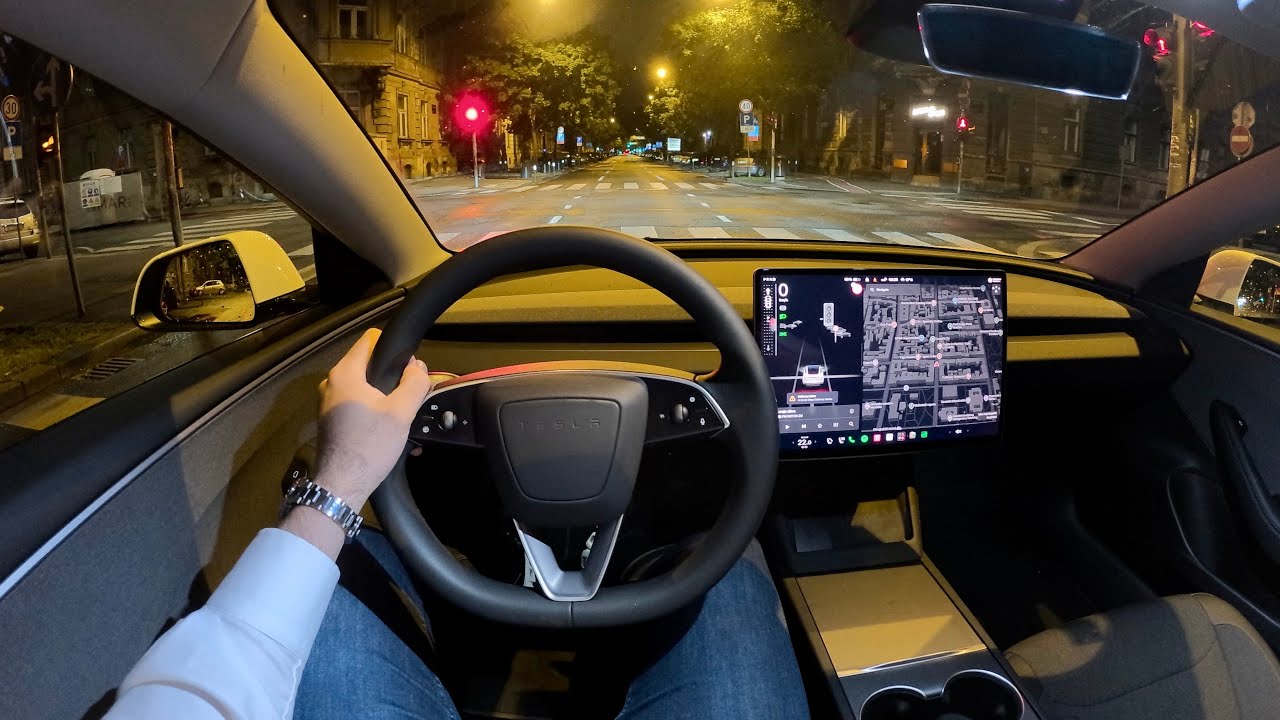 New TESLA MODEL 3 STANDARD RWD 2026 (Europe) - night POV test drive & REVIEW