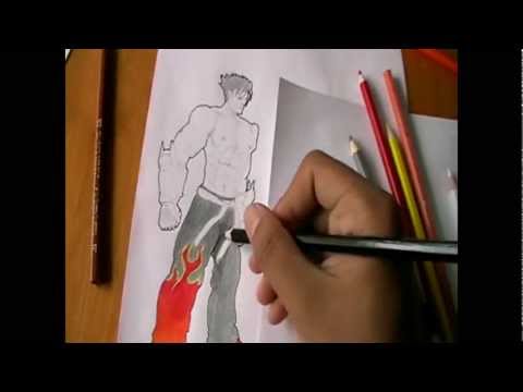 how to draw jin kazama