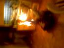 greg gets doused in petrol and set fire to. it's perfectly safe because it's on the internet.