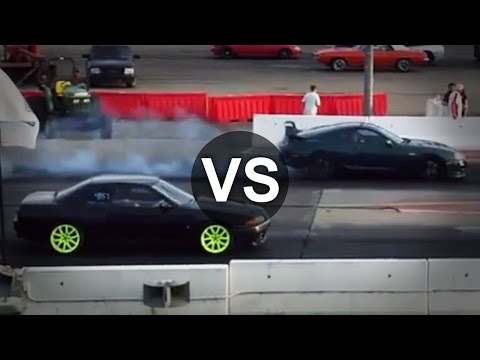 Toyota Supra Twin Turbo Vs Nissan Skyline GTR R32 Drag Race Toyota Supra Twin Turbo Vs Nissan Skyline GTR R32 Drag Race