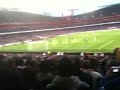 Visiting fans reaction to a missed penalty by the home side