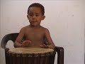 4 year old djembe drummer