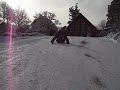 Christina shredding the sled