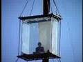 David Blaine in London hanging in a glass box for 40 days