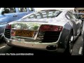 I have filmed a shiny chrome Audi R8 with the side blades wrapped in carbon. Facebook: on.fb.me Twitter: twitter.com More London 2011 supercars videos here! www.youtube.com
