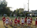 this is kara's first cheerleading performance.  apparently she was gifted with my coordination or lack thereof, poor thing.  she had such a good time though!  go indians!