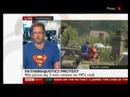 Harmen protest. Matt O'Connor interview.