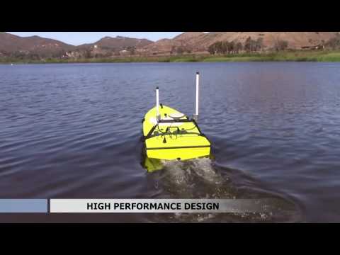 Dynautics E-Boat Spectre system controlling a small electrically-powered boat integrated with Hydromagic survey software (CEE-USV product demonstrated).
