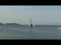 Merlin boat in the Port of Benitses Corfu Greece