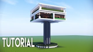 Minecraft: Easy Modern House - Modern Tree House - Best Modern Tutorial - Roof Garden Survival base!