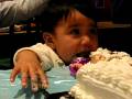 Juliana's Cake Goes All Over Her Face