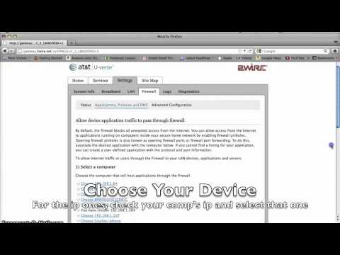 how to portforward minecraft server at&t 2wire