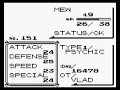 me doing an gamesharked Missingno cheat and showing his pokedex data