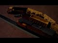 union pacific passes by a derailment site.