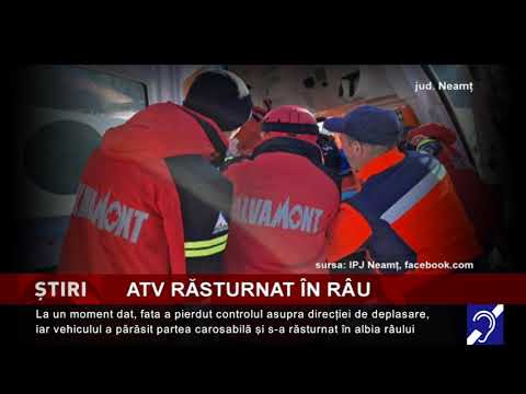 ATV răsturnat în râul Trei Fântâni