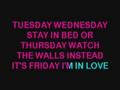 The Cure - Friday I'm in Love with lyrics