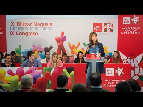 Idoia Mendia durante su intervencin en el Congreso de Juventudes