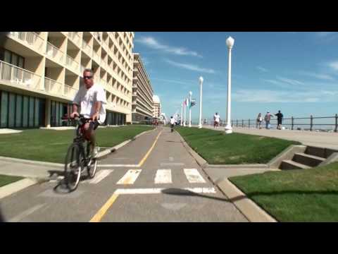 Virginia Beach - VaBeach.com presents a virtual ride on the bike trail that runs parallel to the boardalk. Play this video while you are riding your stationary bicycle and pr...