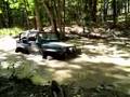 Jeep stuck in the mud, winches out - Warn winch