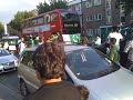 Pakistan fans walking down lisson grove stoping police and buses, very good humoured