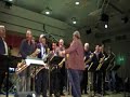 peter herbolzheimer and john ruocco fooling around at a concert at the europaeische jazzakademie in heek/germany in may 2008