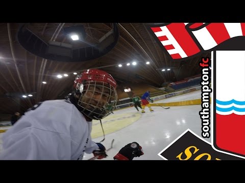 Saints stars try ice hockey during Switzerland trip