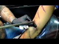 Pat Dee Wan gives a Sak Yant - Ha Taew . Ritual Tattoo Bruxelles. Part 2