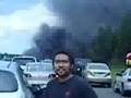 Fire on the way to St.Anne de Beaupre
