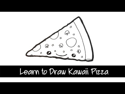 Learn to Draw a Kawaii Pizza - quick and easy drawing