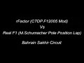 rFactor(CTDP F1 Mod) Vs Real F1 - Bahrain Sakhir Circuit