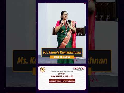 Stimulating the versatile minds | Ms.Kamala Ramakrishnan - CODE IIT Madras | T.S. Saageth - Grade 12