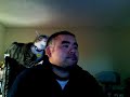 Cat licking my head