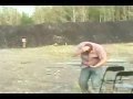 Guy shoots himself by acident and takes of a peice of his head