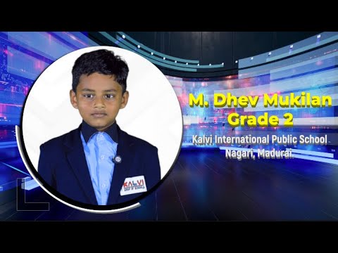 Kalvi Talks | Season 4 | M. Dhev Mukilan - Grade 2 | If I Were an Animal, I Would..: A Fun Adventure