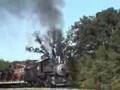 Soo Line steam locomotive 353 barks up hill at Rollag MN