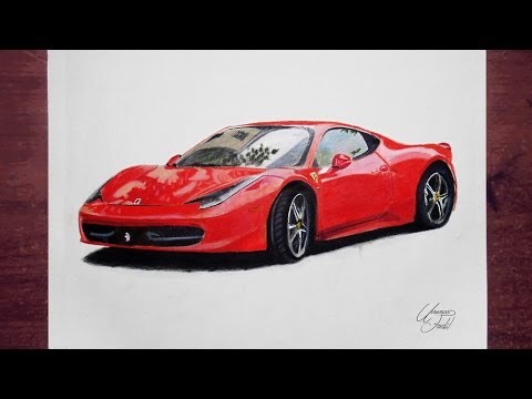 Drawing cars 2 – Ferrari – Prismacolor pencils