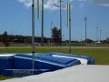 Fat man pole vault with slow motion recap.
