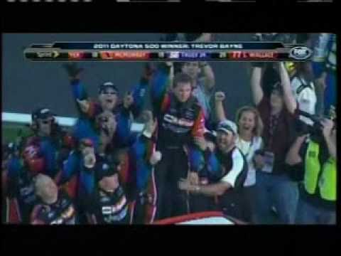 bayne - Trevor Bayne, making his second career NASCAR Sprint Cup Series start (first at the Daytona 500), wins the 2011 Daytona 500. It is his first NASCAR win. Carl...
