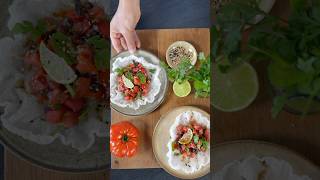 Feuille de riz croustillante et tartare de tomate