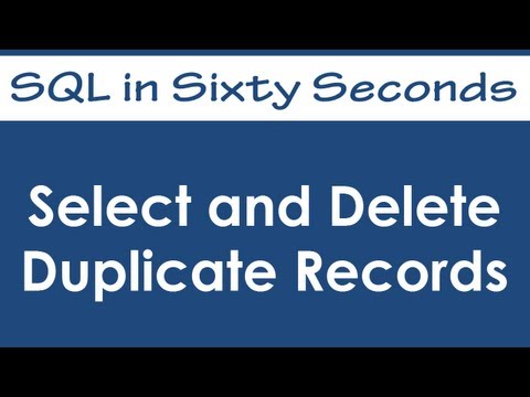 how to remove duplicate rows in sql