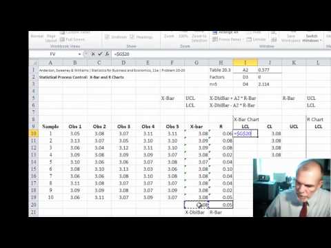 how to calculate x bar in excel