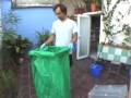A composting bag in a city apartment